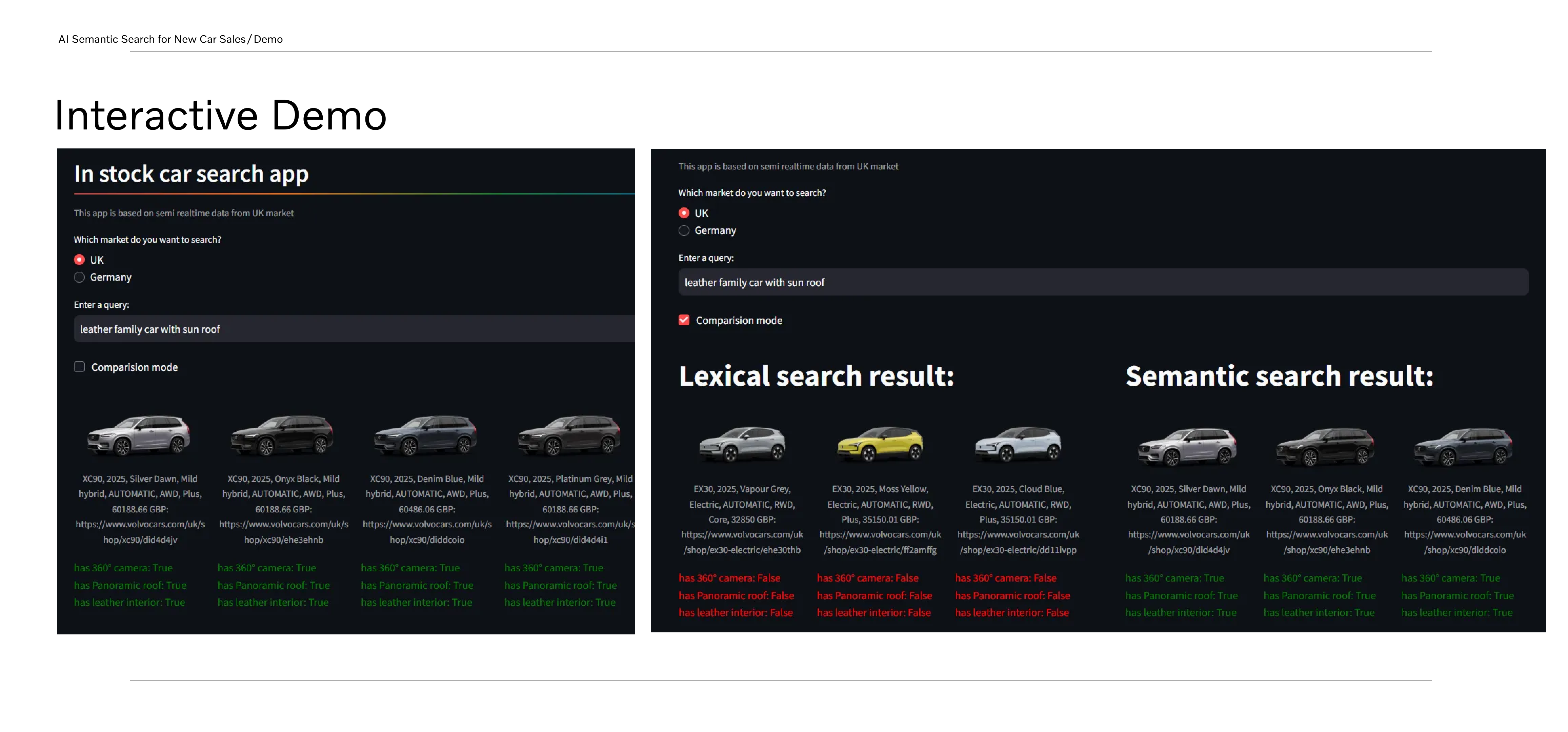 Semantic Search Demo - Lexical vs Semantic